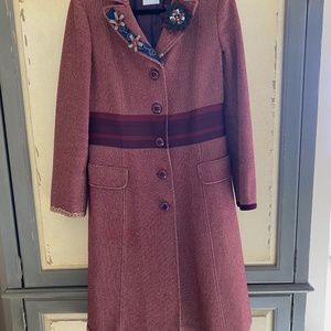 MOSCHINO Cheap and Chic Embellished Wool Coat Size 12